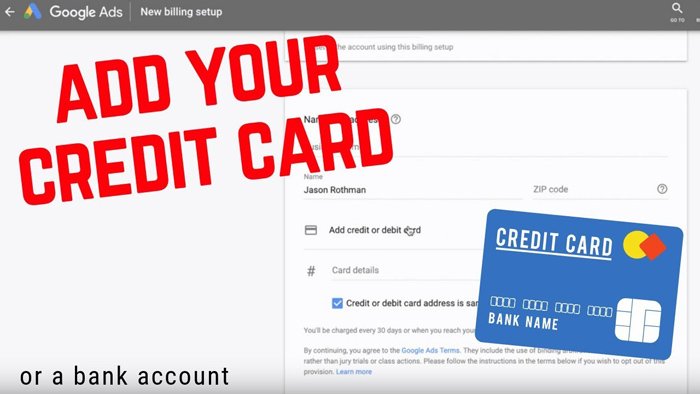 Add Your Payment Information to Google Ads Account
