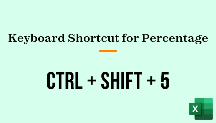 keyboard shortcut for percentage