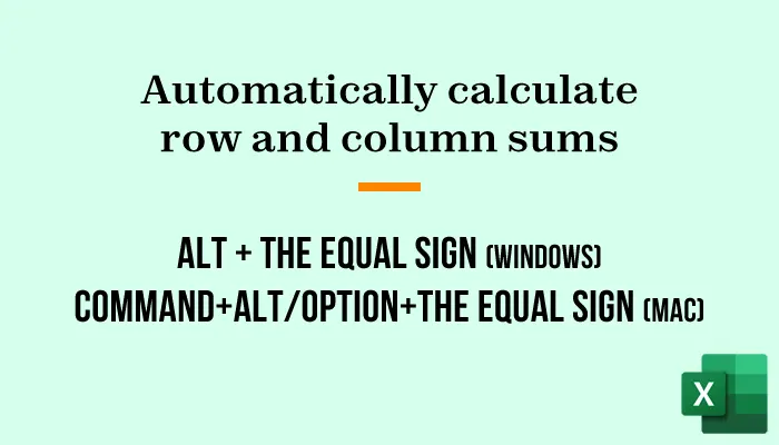 Automatically calculate row and column sums