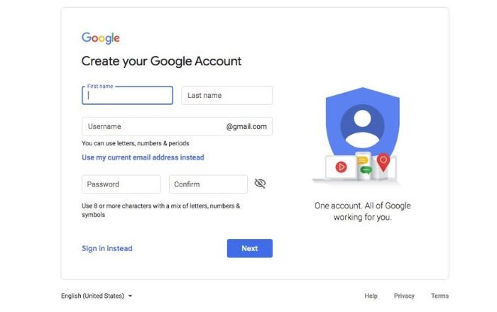 Google account sign in
