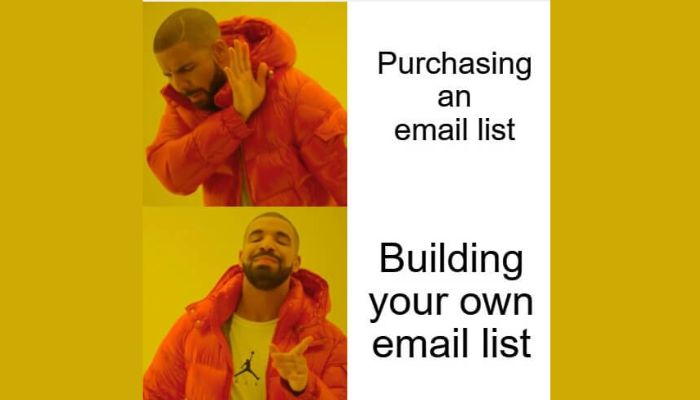 Email Marketing list meme
